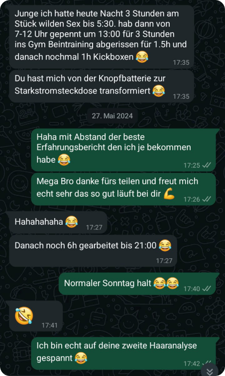 WhatsApp-Nachricht eines Teilnehmers