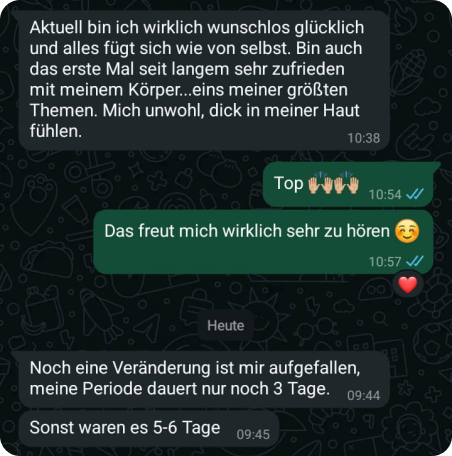 WhatsApp-Nachricht eines Teilnehmers